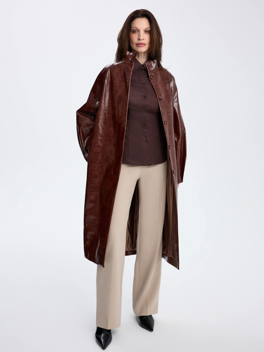 Рубашка приталенная ANNA PEKUN, цвет: коричневый,  купить онлайн