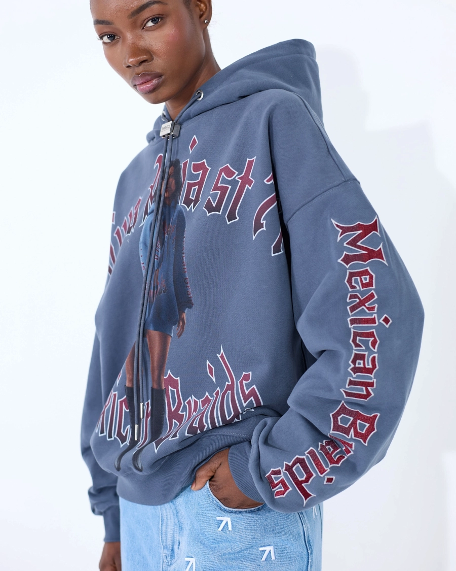 Худи MEXICAN BRAIDS PARIS BLUE ASIA ST 71, цвет: синий, Ast71.hood-braid-blue купить онлайн