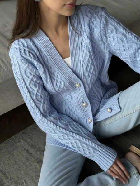 Кардиган удлиненный с косами VELVET, цвет: лавандовый, 00-00004884 купить онлайн