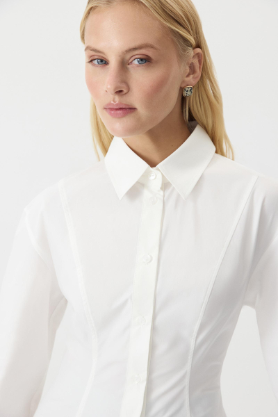 Рубашка приталенная из хлопка Charmstore, цвет: молочный, 112-45546-111 купить онлайн