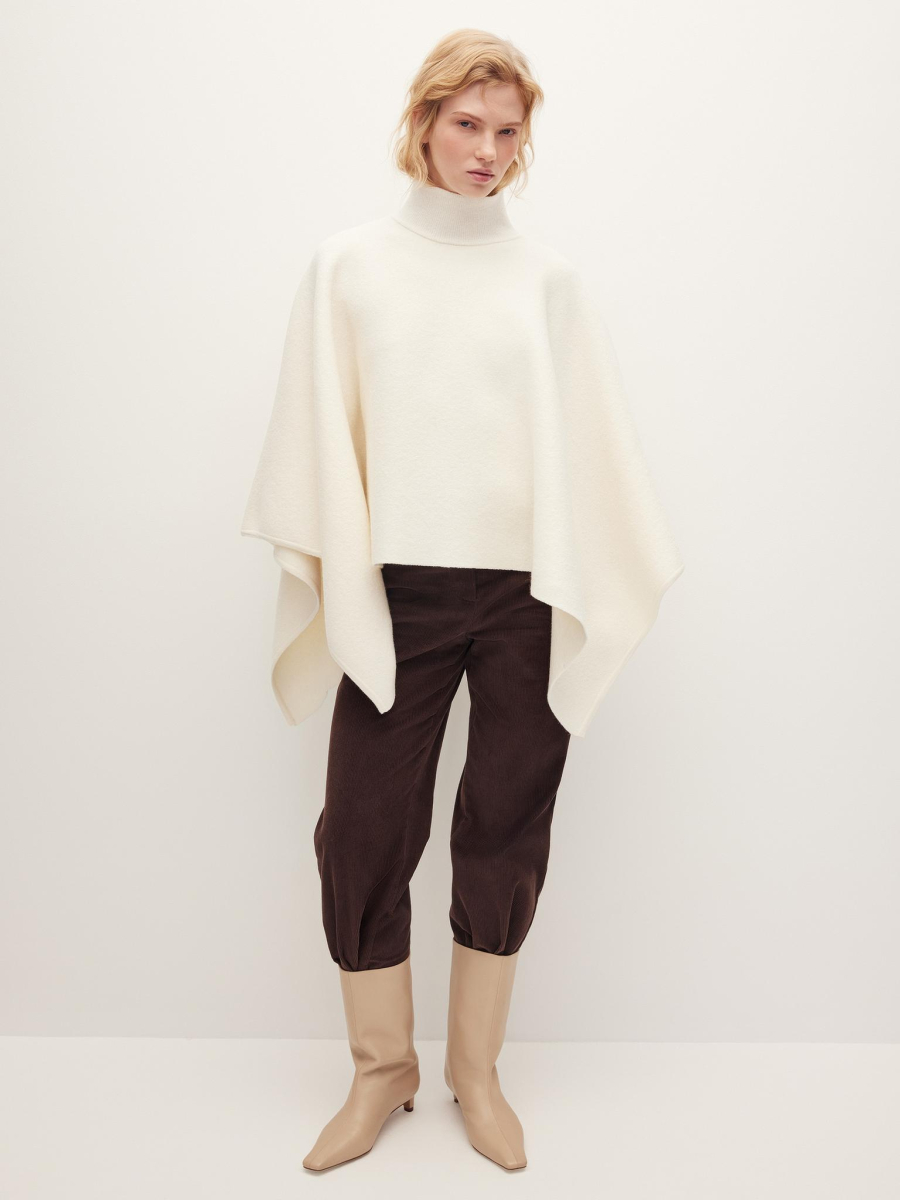 Пончо из шерсти мериноса Chaika, цвет: молочный, AW25PC01-01 купить онлайн
