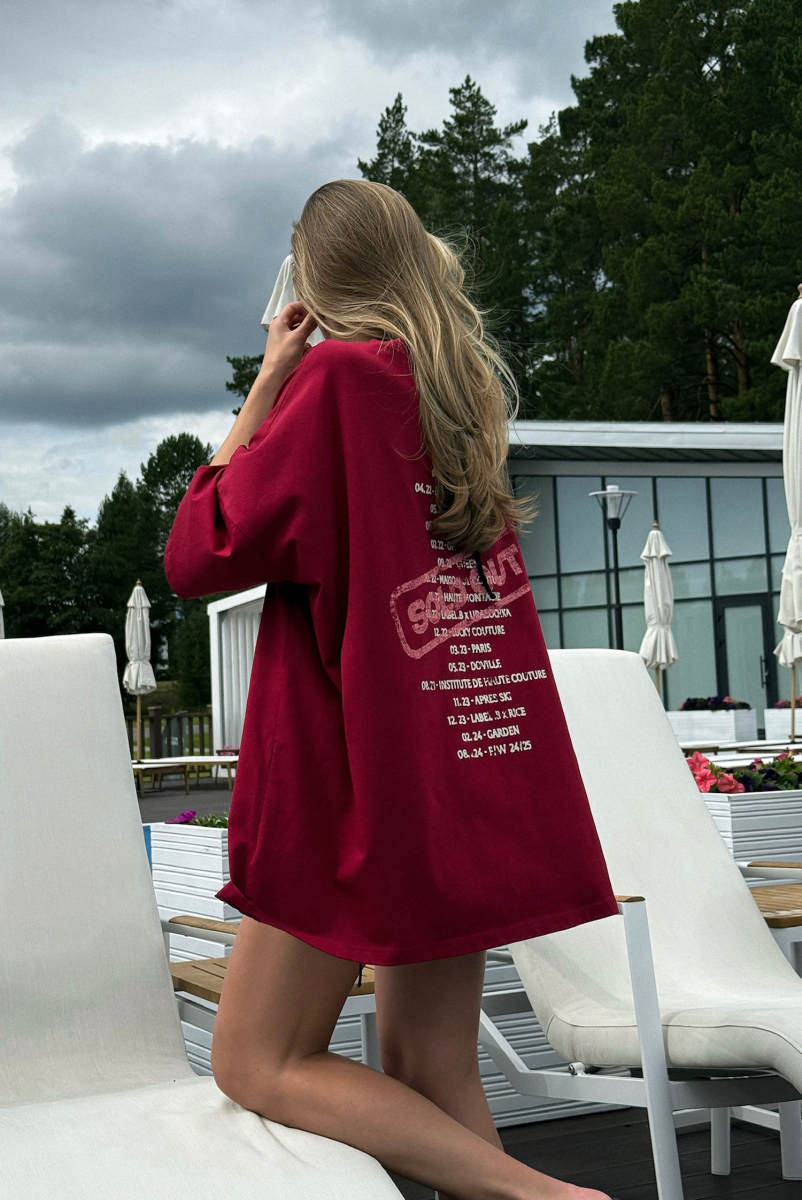 Футболка объемная с принтом SOLDOUT BURGUNDY Label .B, цвет: grey Tp.04.5.0139.0525/4BRD |новая коллекция купить онлайн