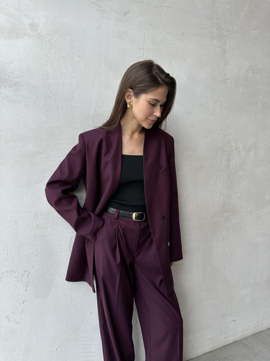 Жакет из вискозы без лацкана VELVET, цвет: Бордовый, 00-00004834 купить онлайн