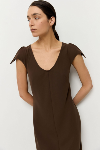 Платье из итальянского крепа AROUND, цвет: Табак, 229_81P01 купить онлайн