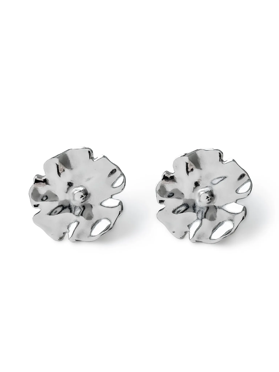 Серебряные серьги-пусеты «Васюганские болота»