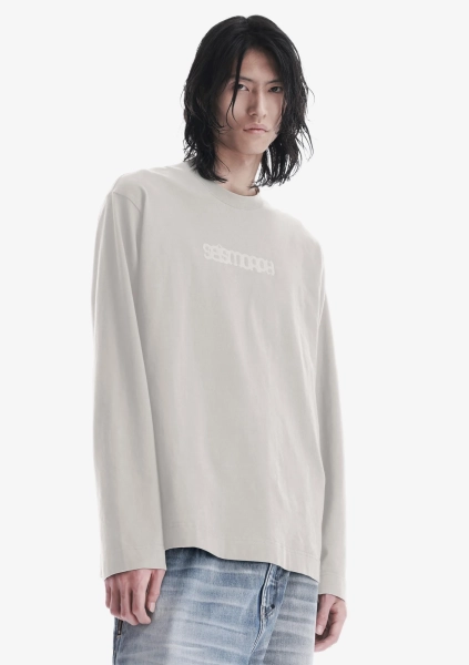 Лонгслив с тональным логотипом KRAKATAU, цвет: пепельно-белый, Tu125-43 купить онлайн