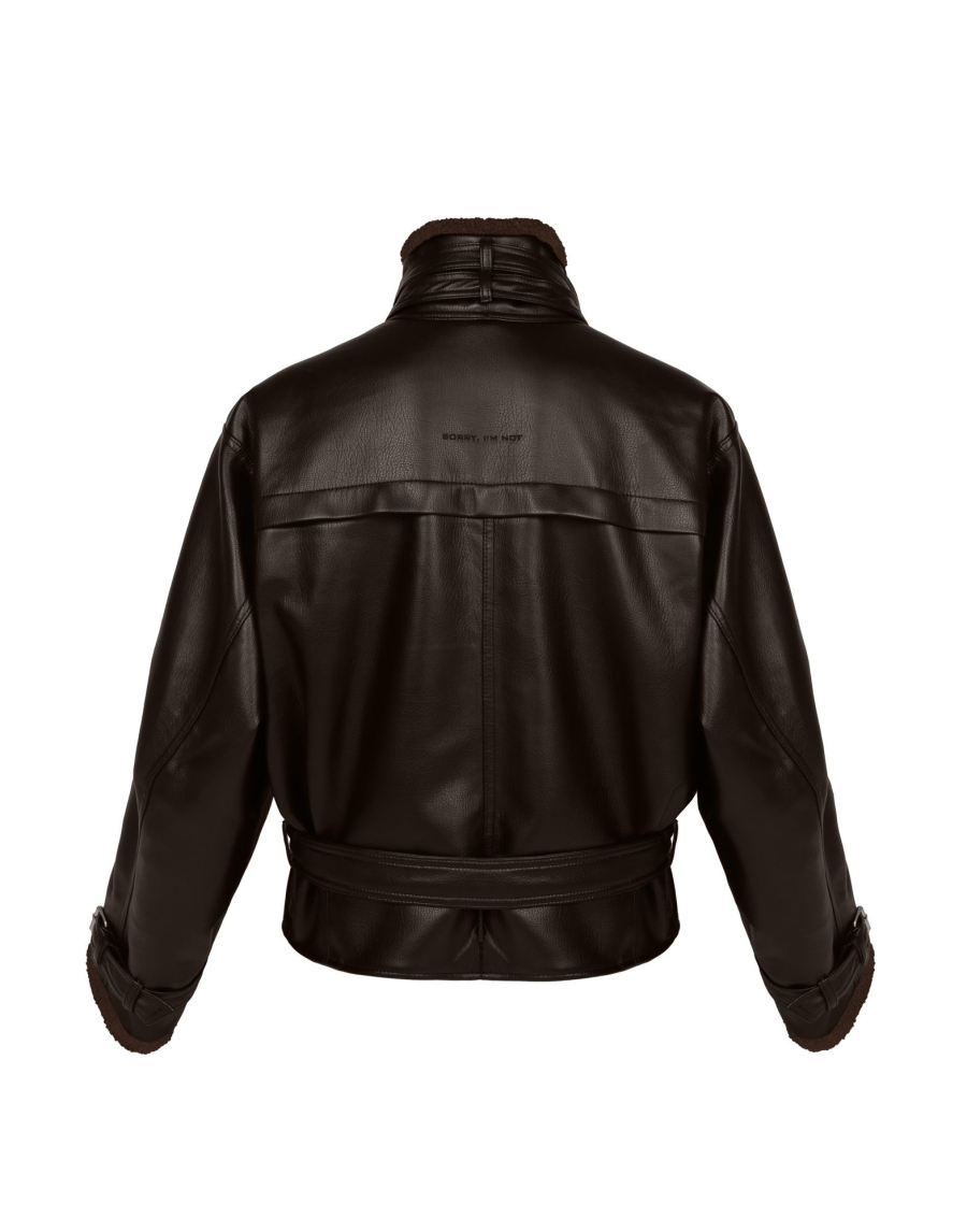 Куртка LEATHER BELTS FIT SORRY, I’M NOT, цвет: коричневый,  купить онлайн