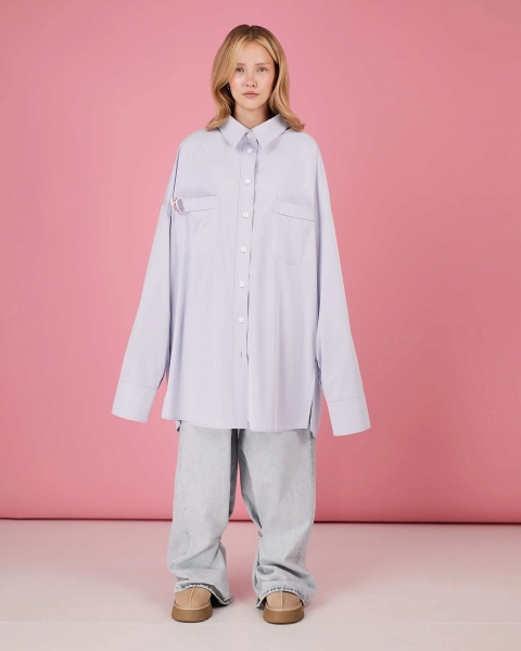 Рубашка макси овер #17 TABOO, цвет: серый, Rub17 купить онлайн