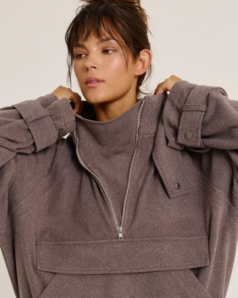 Анорак из фланели BROWN Anmuse, цвет: коричневый, AN25W205-BROWN-1 купить онлайн