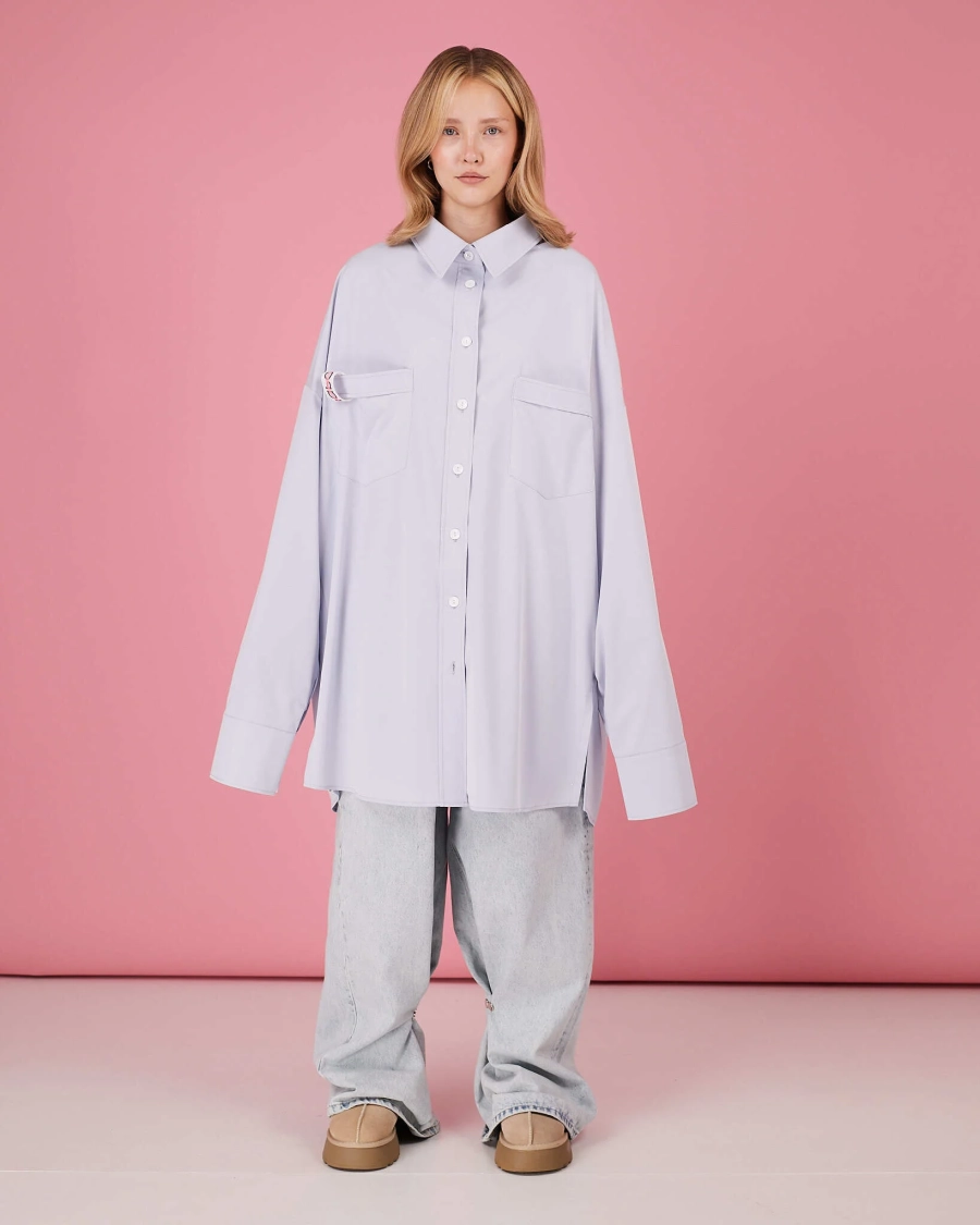 Рубашка макси овер #17 TABOO, цвет: серый, Rub17 купить онлайн