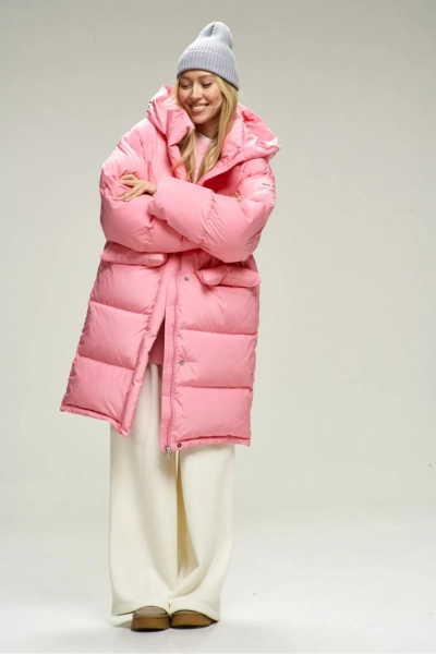 Пуховик удлиненный Pink Erist store, цвет: розовый, НФ-00002828 купить онлайн