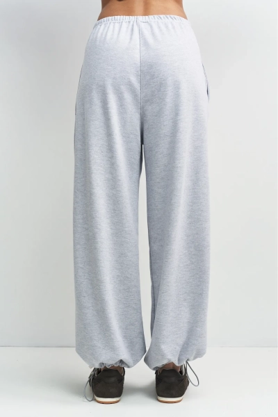 Брюки хлопковые на кулиске Erist store, цвет: серый меланж, НФ-00003391 купить онлайн