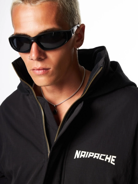 Бомбер Hooded bomber М NAIPACHE, цвет: Черный,  купить онлайн