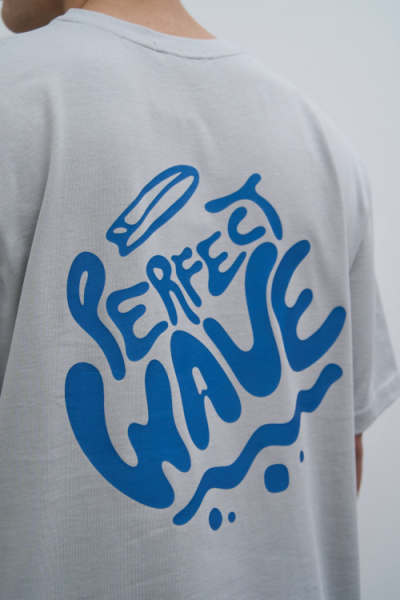 Футболка из хлопка Perfect Wave BUCHNER, цвет: Светло-серый,  купить онлайн