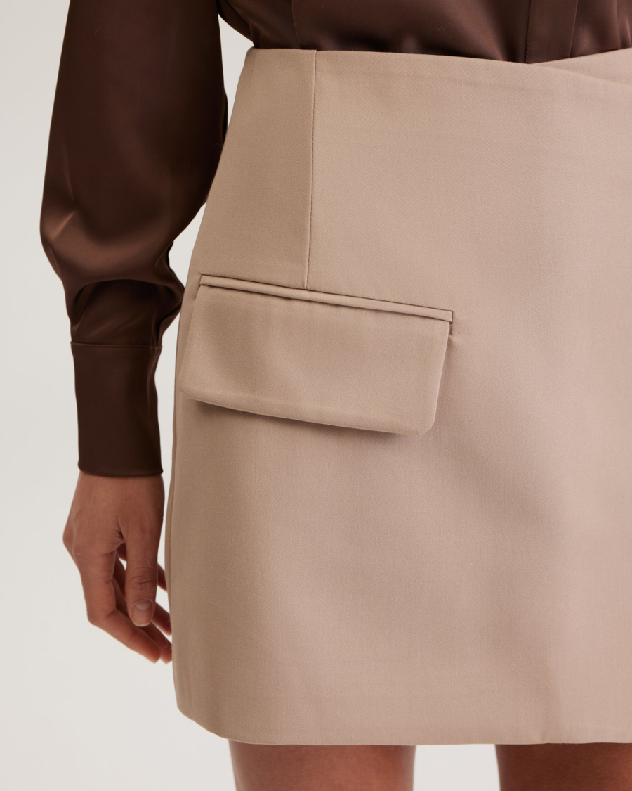 Мини-юбка на запах To be Blossom, цвет: BEIGE, 051370 купить онлайн