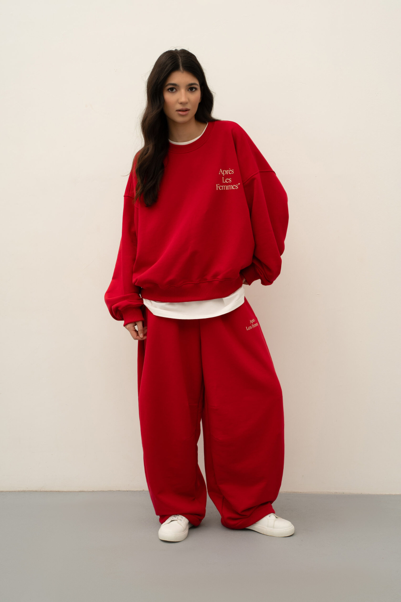 Брюки широкие TRES, цвет: красный, НФ-00002755 купить онлайн