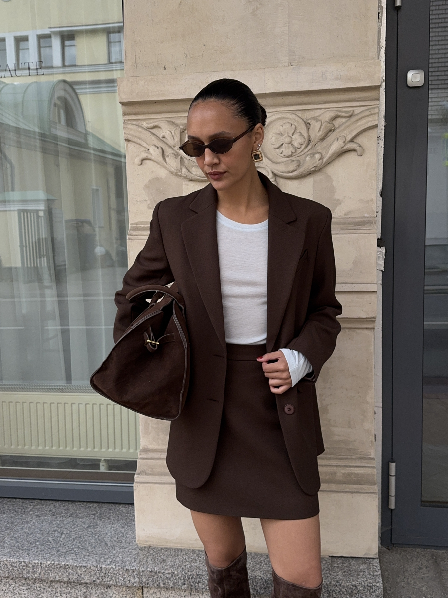 Жакет OVER из вискозы VELVET, цвет: коричневый 00-00005120 |новая коллекция купить онлайн