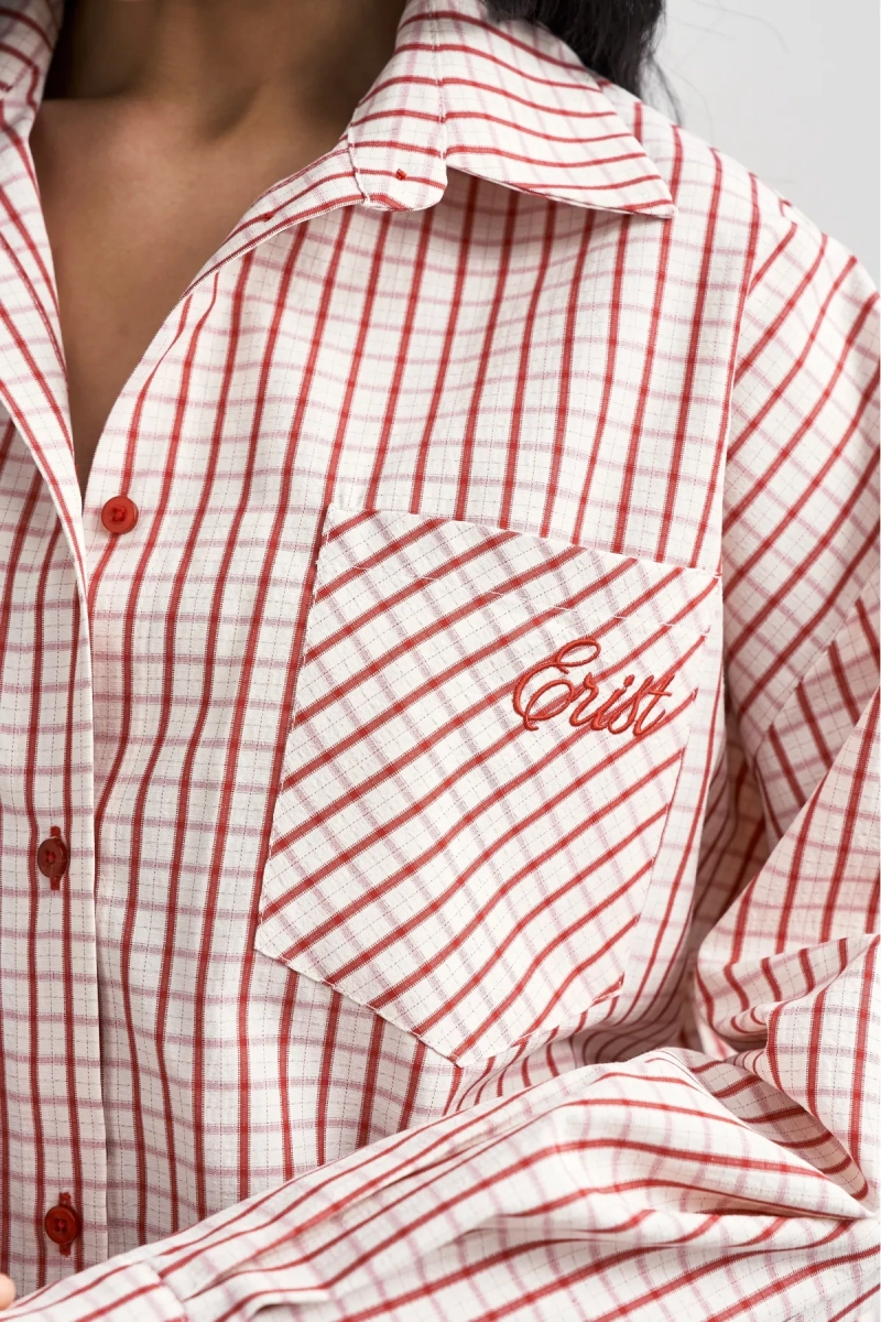 Рубашка в клетку Erist store, цвет: красный, НФ-00003483 купить онлайн