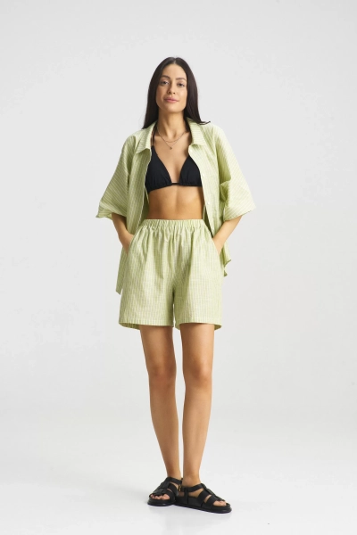 Костюм с шортами в полоску Green Erist store, цвет: зеленый, НФ-00001849 купить онлайн