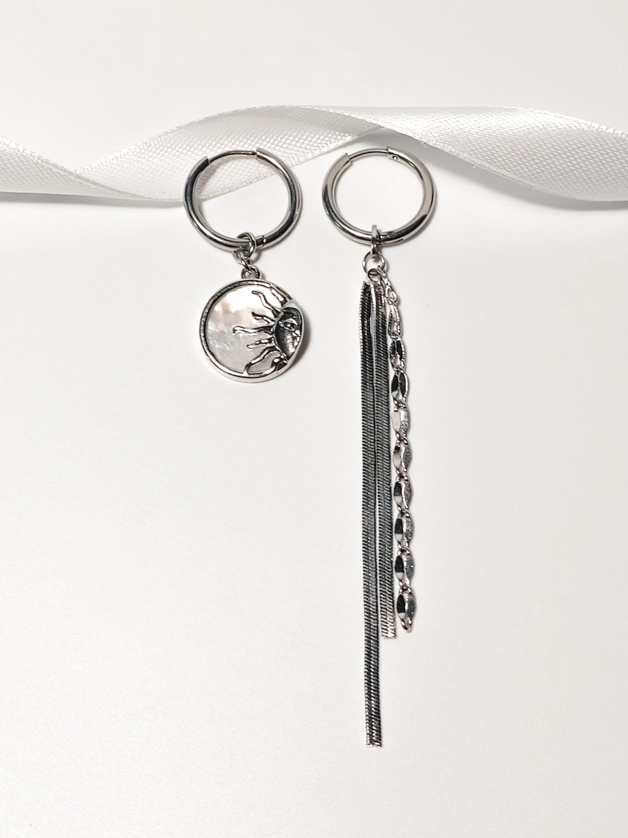 Серьги "Солнце с перламутром"