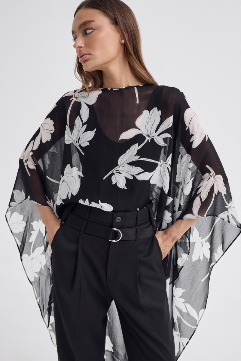 Кейп из итальянской вискозы Shtripling, цвет: Черный, SHDRS015BLK купить онлайн