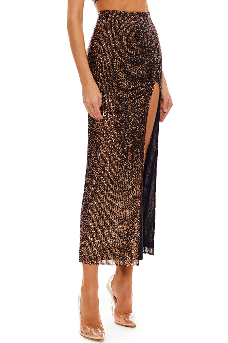 Юбка-миди из пайеток SODAMODA, цвет: бронза, 20260 купить онлайн