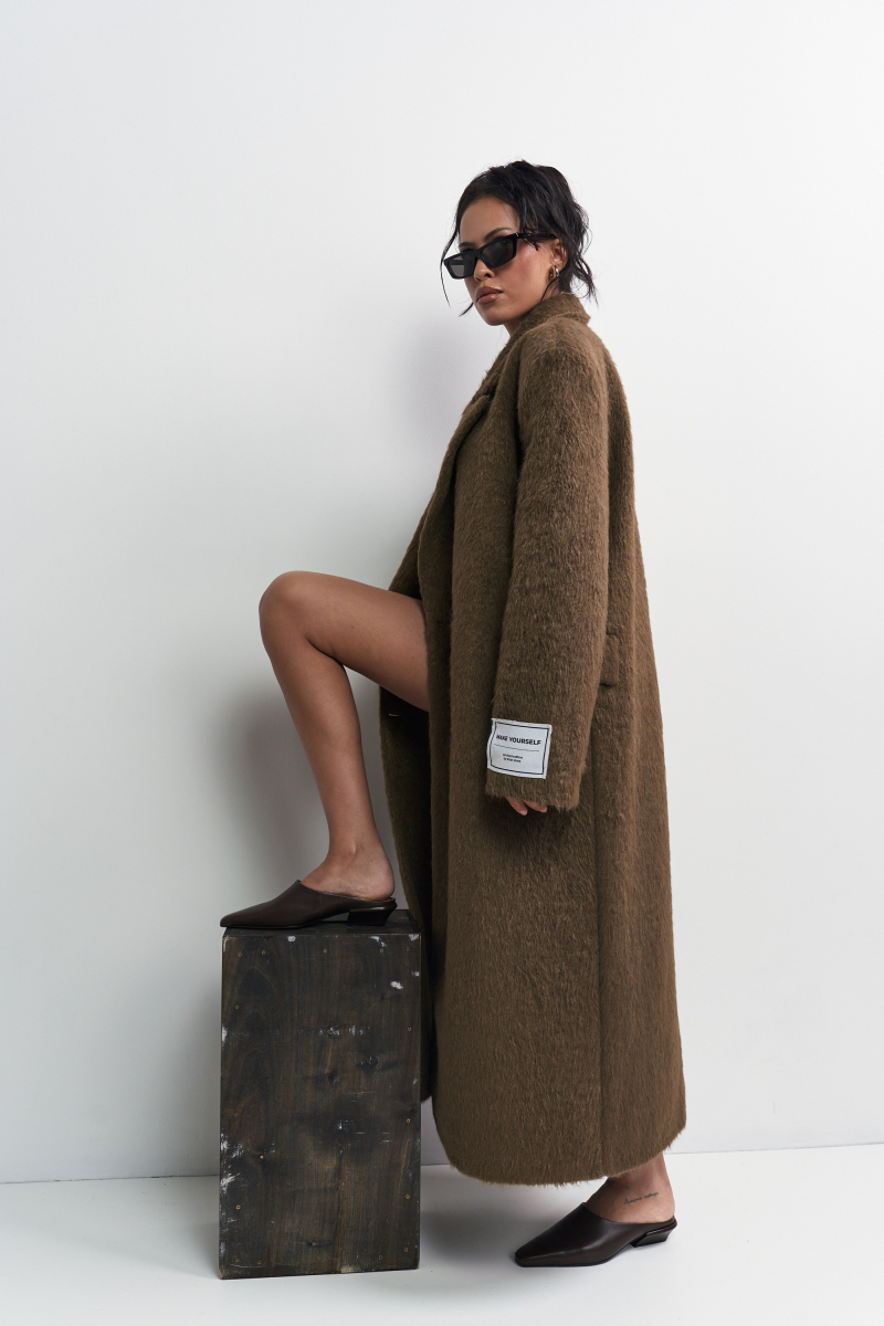 Пальто-макси Erist store, цвет: коричневый, НФ-00003233 купить онлайн