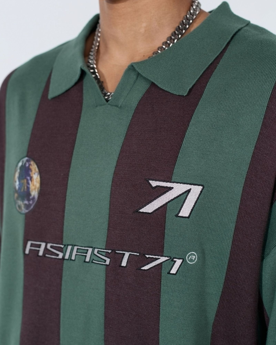 Поло KNIT JUVENTUS STRIPES GREEN ASIA ST 71, цвет: зеленый, Ast71.knit-polo-juventus-green купить онлайн