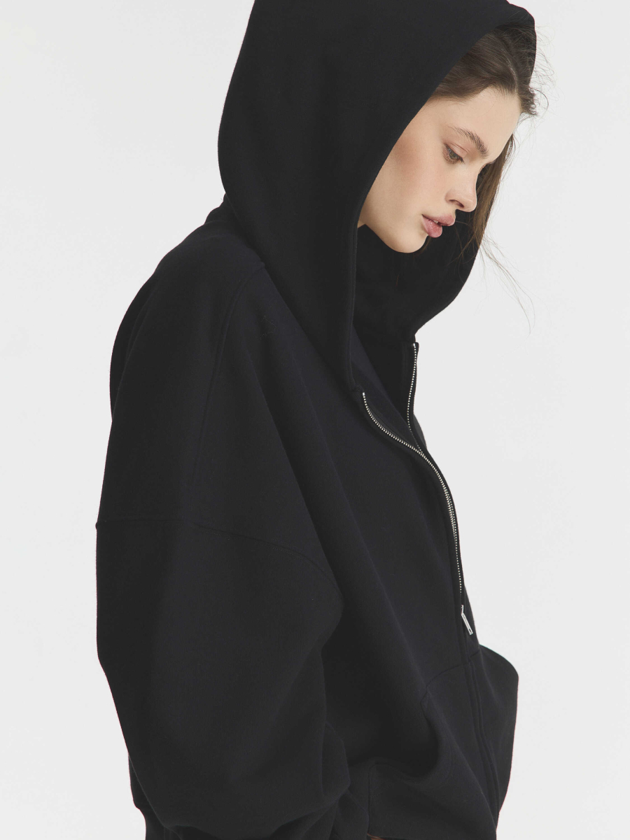 Зип-худи "Attitude matinale" Black Crop Fit
