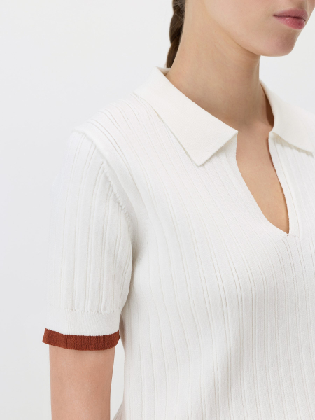 Пуловер в стиле поло Conso, цвет: молочный/терракотовый, KPS 260732 - молочный/терракотовый купить онлайн