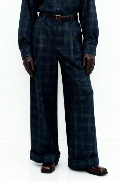 Брюки из смесовой вискозы TOPTOP, цвет: синий с принтом, TT.030.18278.621 купить онлайн