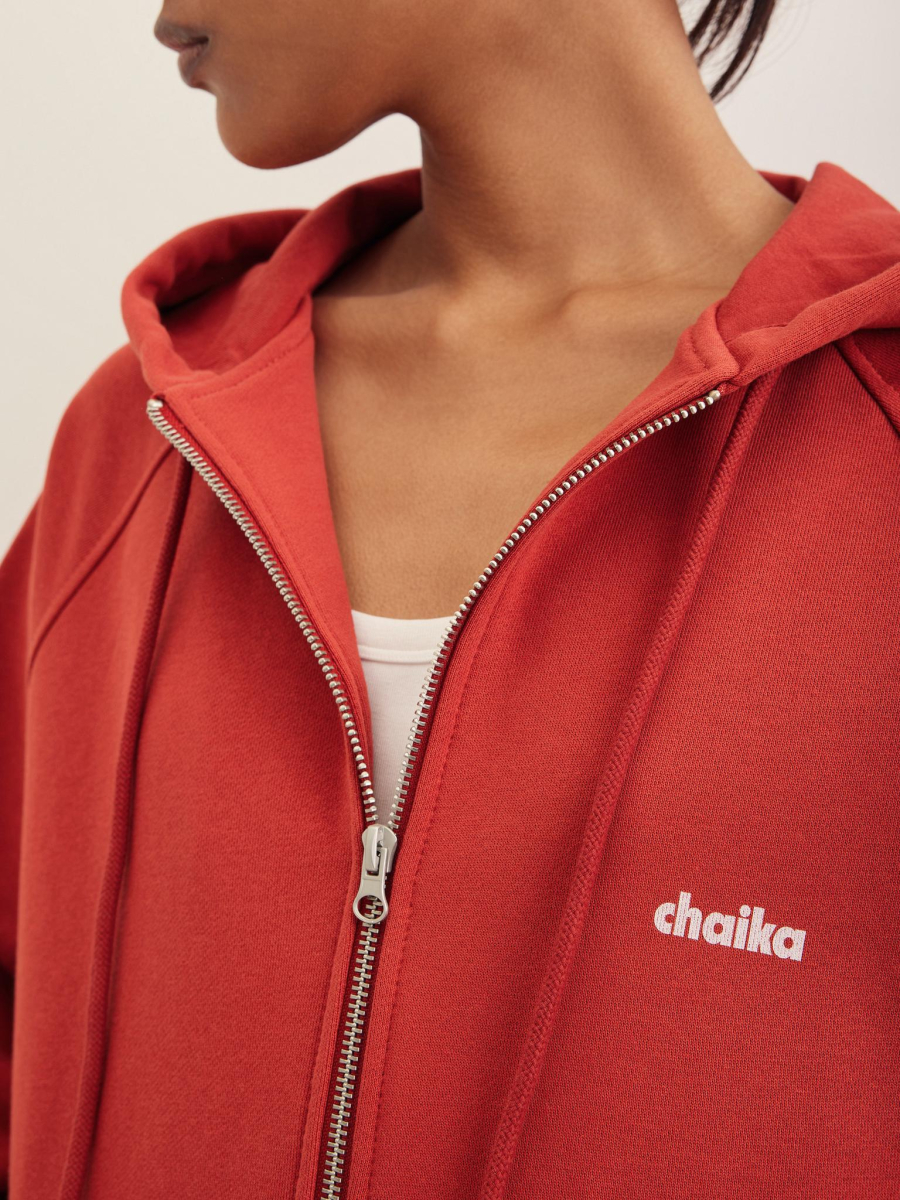 Худи из футера на молнии Chaika, цвет: красный, AW25HO03-60 купить онлайн