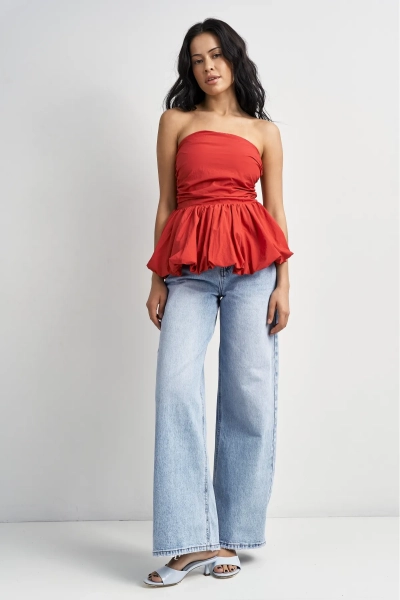 Топ-корсет с баской Erist store, цвет: красный, НФ-00003521 купить онлайн