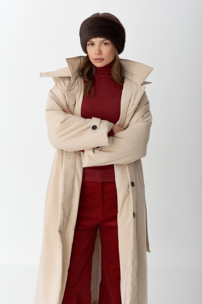 Пальто однобортное утепленное Ricoco, цвет: Светло-бежевый, 7012/2 купить онлайн