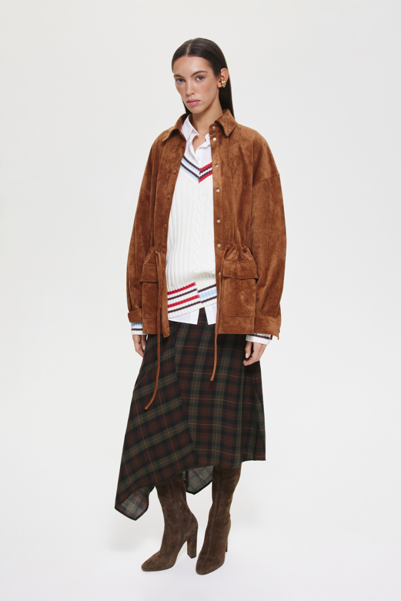 Рубашка из экозамши DREAMS BY ALENA AKHMADULLINA, цвет: оранжевый,  купить онлайн