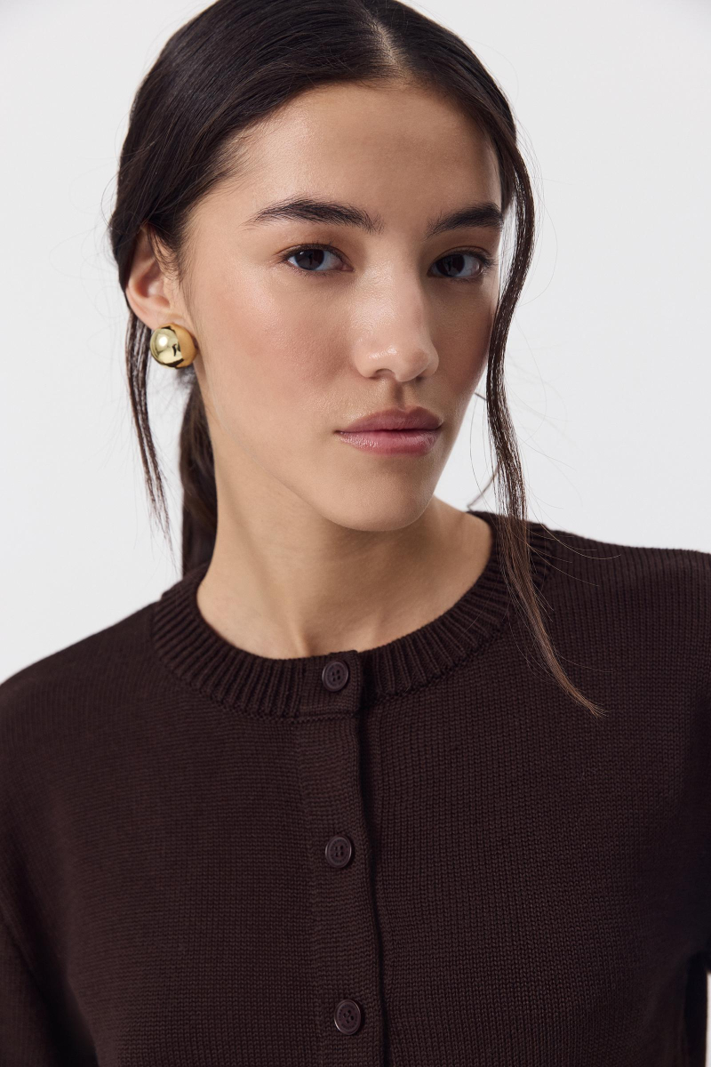 Кардиган из шерсти Charmstore, цвет: шоколадный, 305-42898-551 купить онлайн