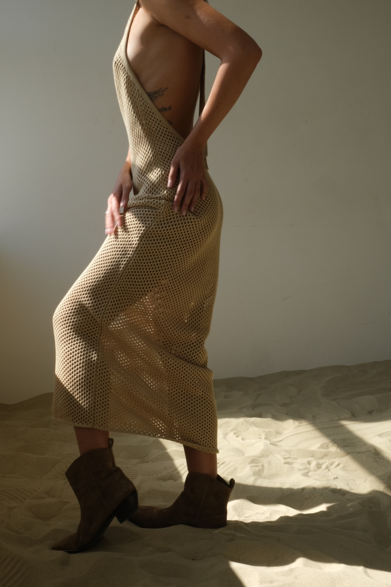 Платье-сетка НИ ИМЕНИ, НИ ПОХОЖИХ, цвет: песочный, 00-00000084 купить онлайн