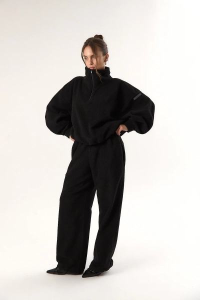 Брюки curly барашек ELASTIC, цвет: Черный,  со скидкой купить онлайн
