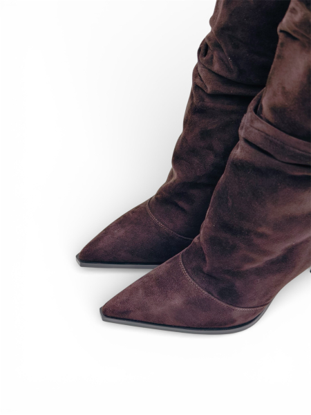 Сапоги демисезонные из натуральной замши GRANDERA, цвет: темно-коричневый w1250d-17-r22-y1913 (914) купить онлайн