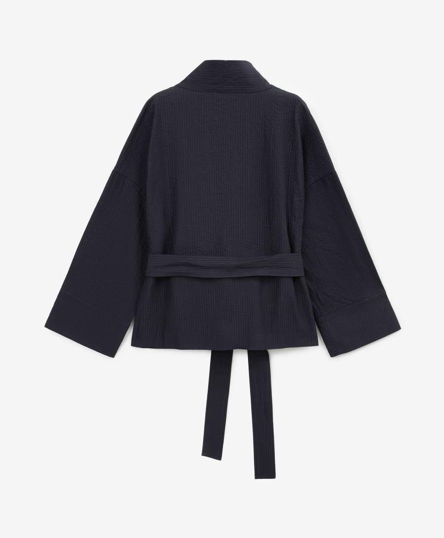 Куртка-кимоно из хлопковой ткани GLVR, цвет: синий, 126G23GAC4114 купить онлайн