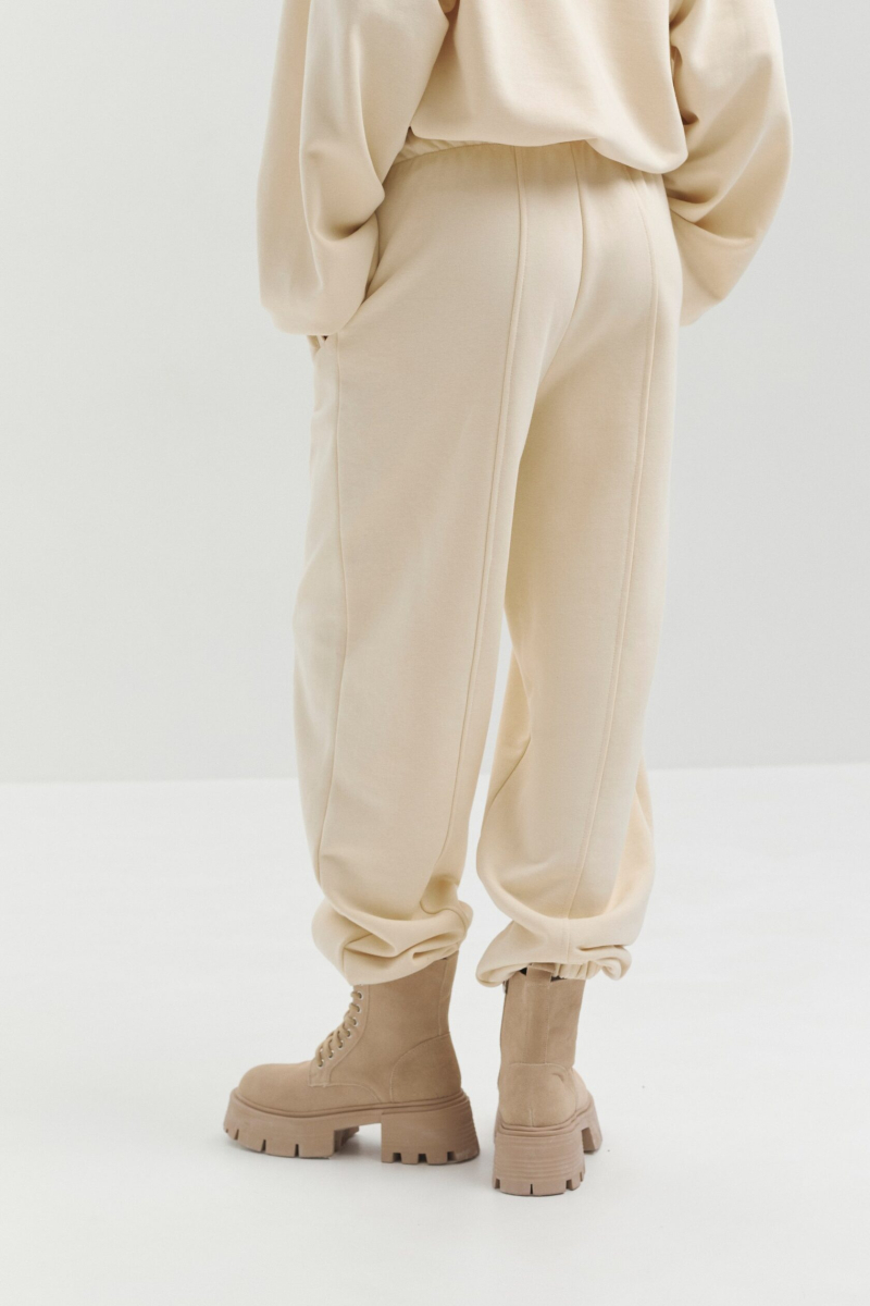 Джоггеры из футера marte, цвет: бежевый,  купить онлайн