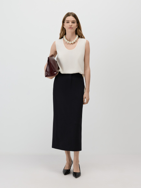 Топ из крепа Conso, цвет: белый, PM 260417 - молочный купить онлайн