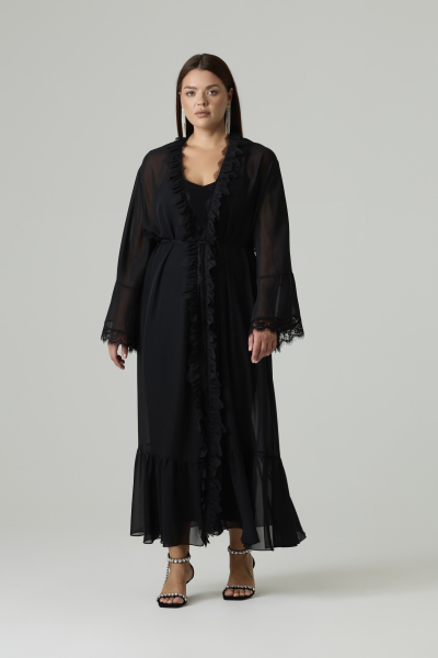 Накидка из шифона с кружевом 4forms, цвет: Черный, 65498 купить онлайн