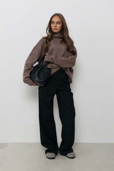 Свитер c горлом oversize Ricoco, цвет: Кофейный, 1825/5 купить онлайн