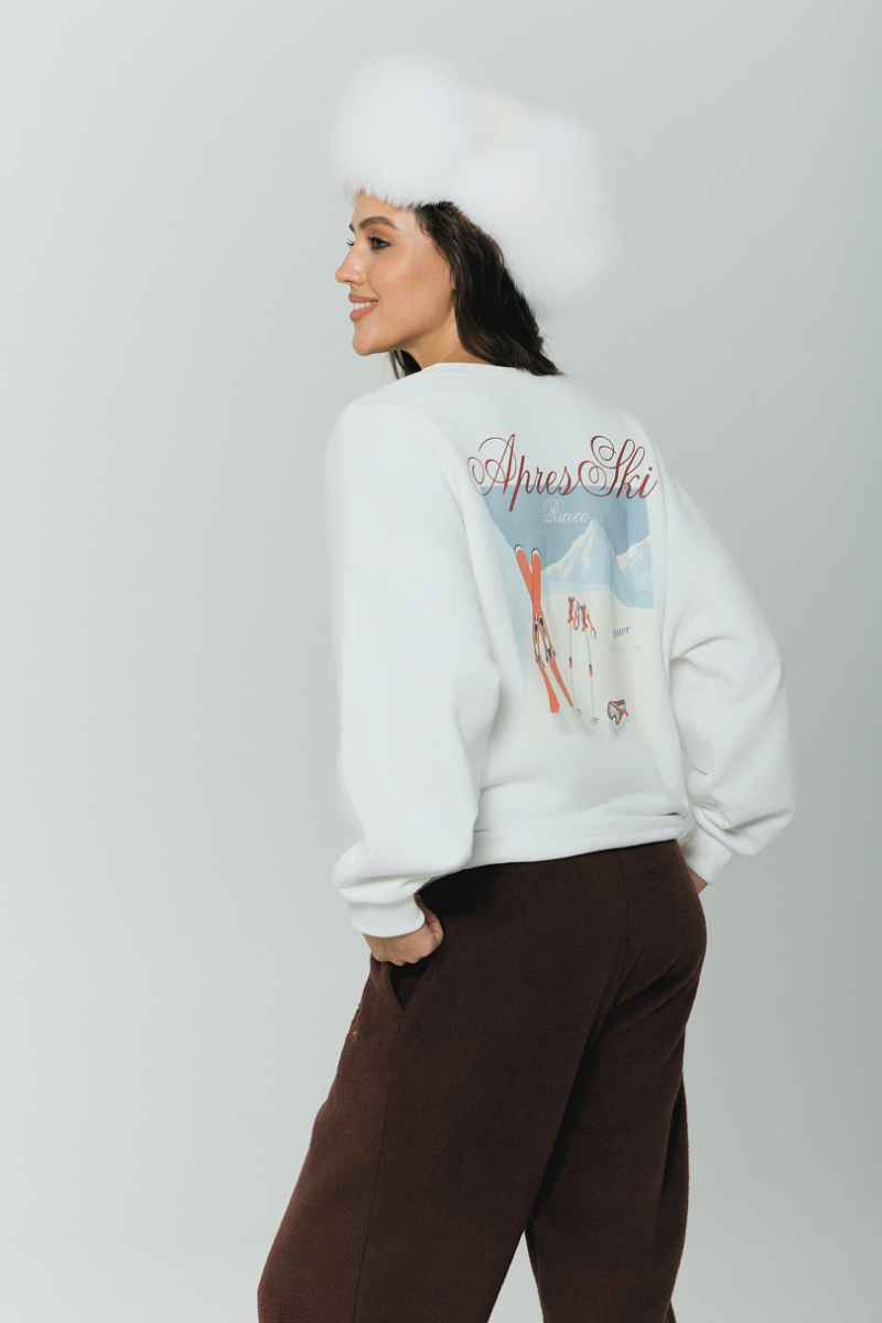 Свитшот Alpine с велюр эффектом Ricoco, цвет: молочный, 7038/1 купить онлайн