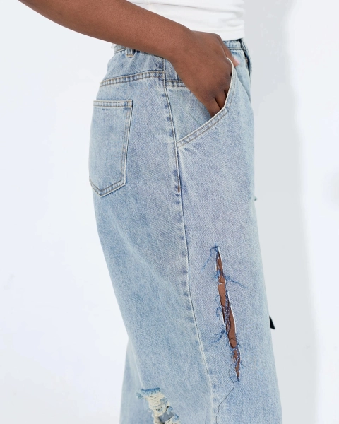 Джинсы с разрезами ASIA ST 71, цвет: голубой, Ast71.jeans-ripped-blue купить онлайн