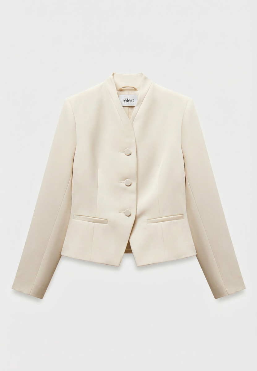 Приталенный жакет из костюмной ткани REFERT, цвет: молочный, 04-4099/1-2511 купить онлайн