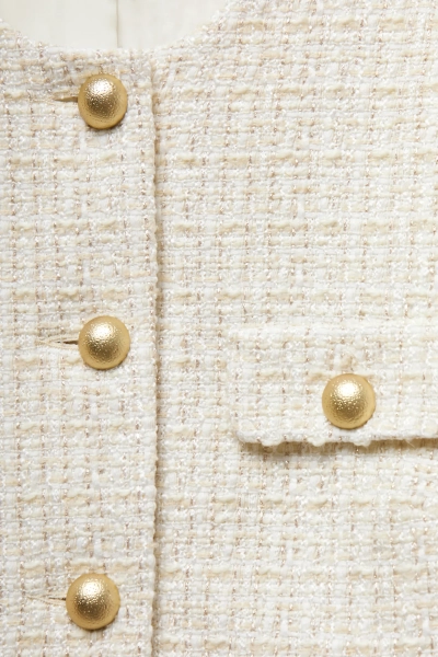 Жакет укороченный из твида с клапанами REFERT, цвет: Сливочный, 04-3505/2-2511 купить онлайн