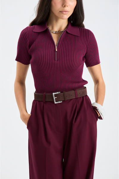 Джемпер поло MIA AIM, цвет: сливовый, MIA596 купить онлайн