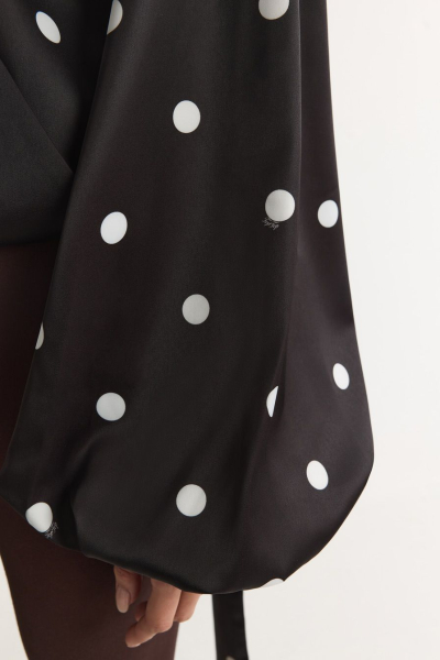 Блуза с принтом «горох» TOPTOP, цвет: черный с принтом, TT.020.18396.901 купить онлайн